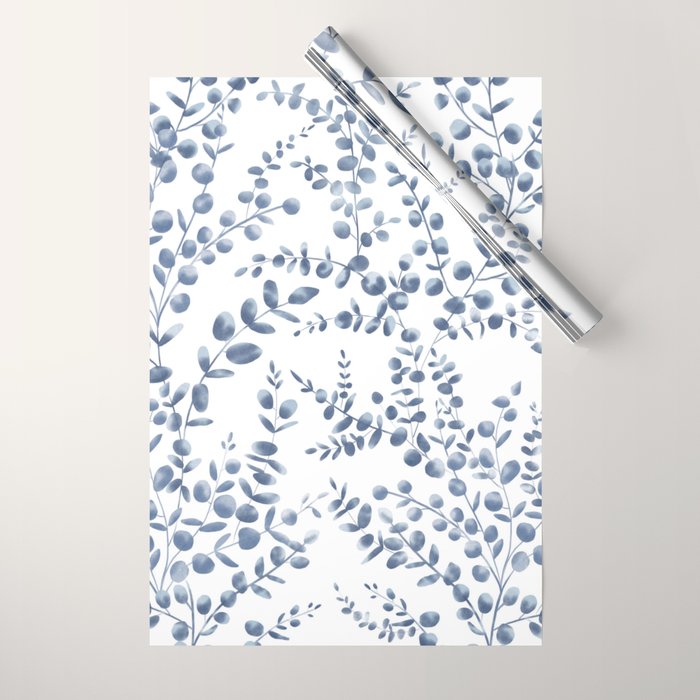 Blue Eucalyptus  Wrapping Paper Gallery Image 1