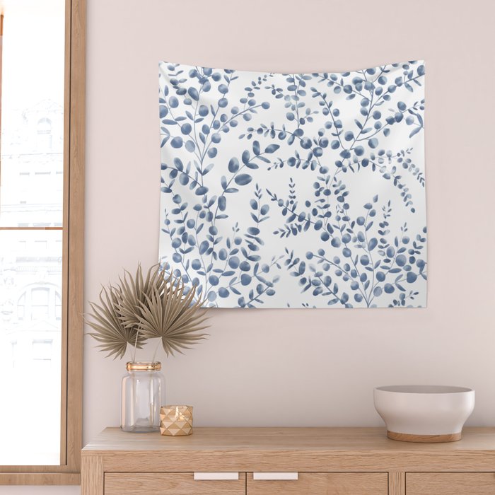 Blue Eucalyptus  Wall Tapestry Gallery Image 2