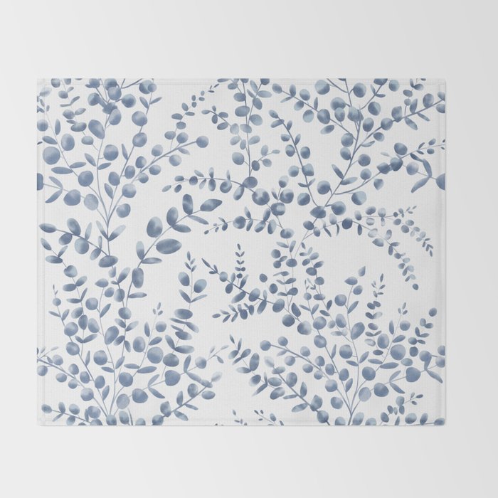 Blue Eucalyptus  Throw Blanket Gallery Image 2