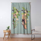 Minimal Collage/ Hand, Plants and Butterflies 4 Window Curtain Gallery Image 5