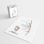 Chicago CTA Map, Chicago Wall Art, CTA Art Print Jigsaw Puzzle Gallery Image 2