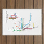 Chicago CTA Map, Chicago Wall Art, CTA Art Print Outdoor Rug Gallery Image 1