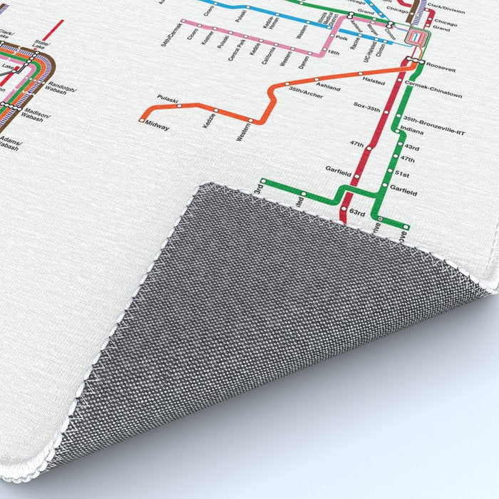 Chicago CTA Map, Chicago Wall Art, CTA Art Print Rug Gallery Image 4