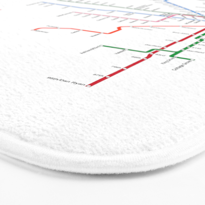 Chicago CTA Map, Chicago Wall Art, CTA Art Print Bath Mat Gallery Image 3