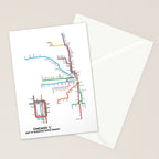 Chicago CTA Map, Chicago Wall Art, CTA Art Print Stationery Card Gallery Image 2