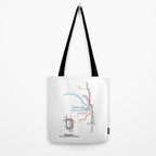 Chicago CTA Map, Chicago Wall Art, CTA Art Print Tote Bag Gallery Image 2