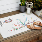 Chicago CTA Map, Chicago Wall Art, CTA Art Print Outdoor Rug Gallery Image 2