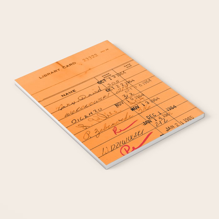 Library Card 23322 Orange Notebook Gallery Image 3