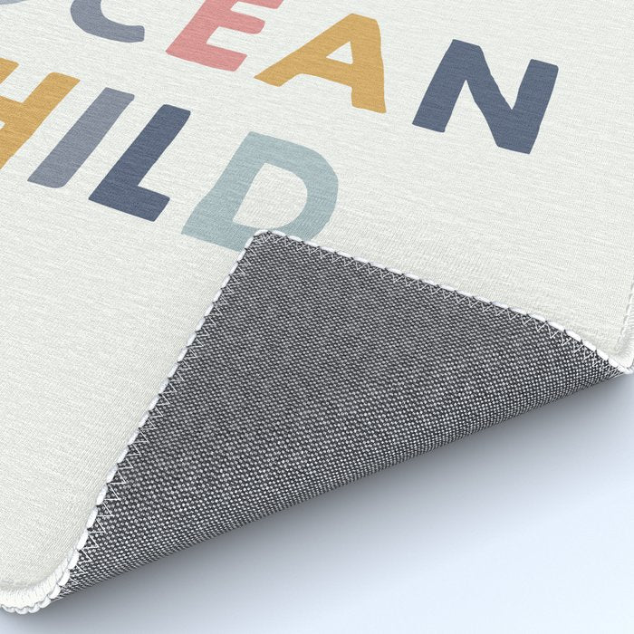 Stay Wild Ocean Child quote, perfect for an ocean theme nursery Rug Gallery Image 4