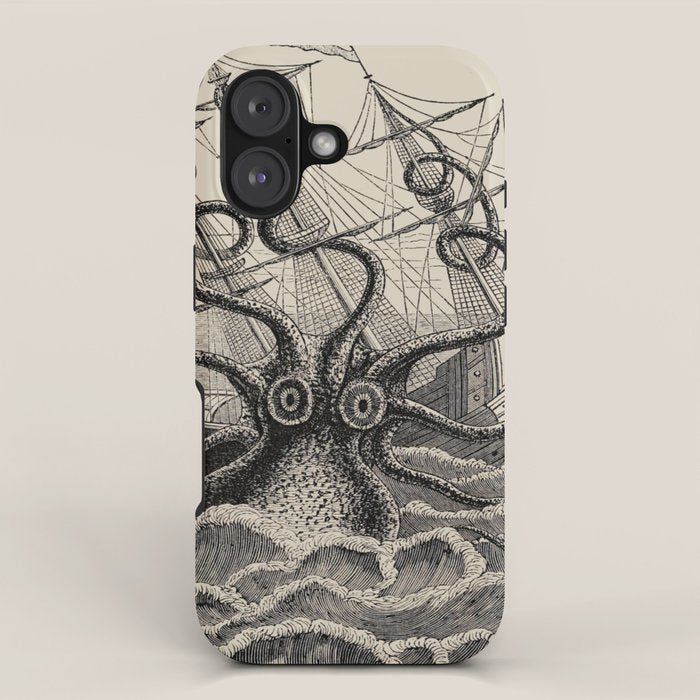 The octopus; or, The âDevil-fishâ - Henry Lee - 1875 Giant Octopus Sinking Ship iPhone Case Gallery Image 1