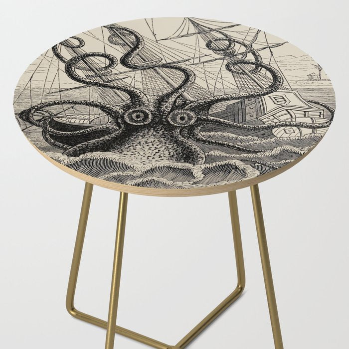The octopus; or, The âDevil-fishâ - Henry Lee - 1875 Giant Octopus Sinking Ship Side Table Gallery Image 2