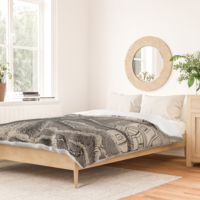 The octopus; or, The âDevil-fishâ - Henry Lee - 1875 Giant Octopus Sinking Ship Duvet Cover Gallery Image 2