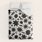 Black and white fun star doodle pattern Comforter Gallery Image 6