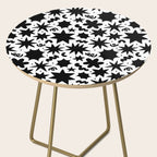 Black and white fun star doodle pattern Side Table Gallery Image 2