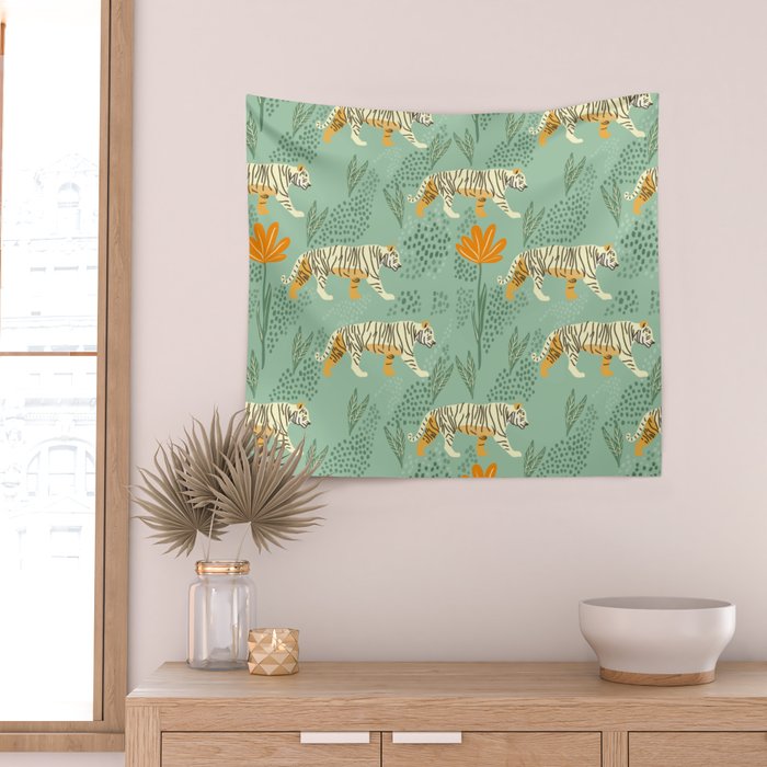The tiger pattern Wall Tapestry Gallery Image 2