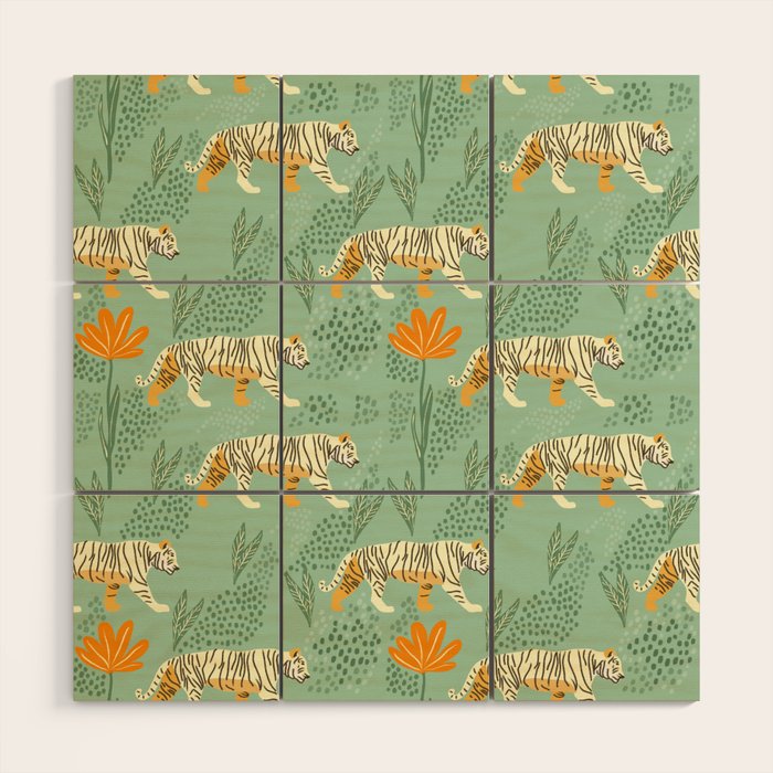 The tiger pattern Wood Wall Art Gallery Image 1