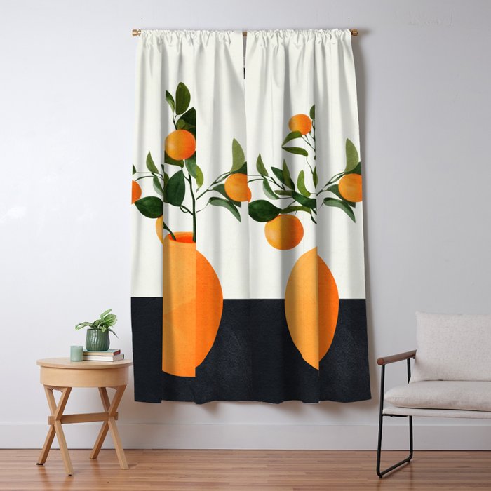  Orange Tree Branch in a Vase 02 Window Curtain Gallery Image 5