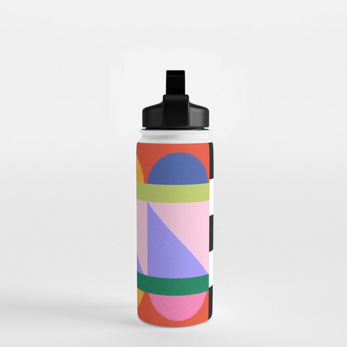 Folk Art Color Block  Water Bottle Gallery Image 2