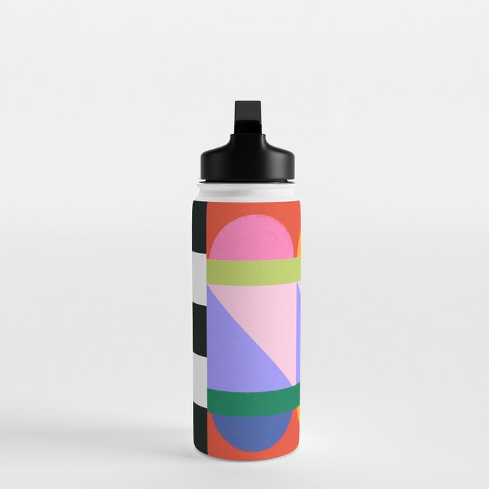 Folk Art Color Block  Water Bottle Gallery Image 3