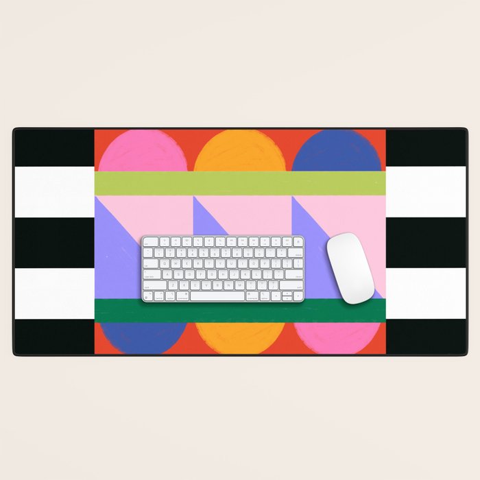 Folk Art Color Block  Desk Mat Gallery Image 1