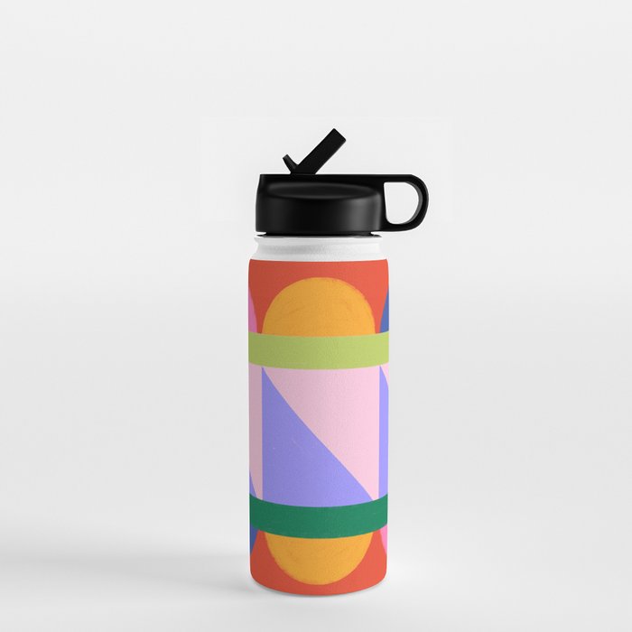 Folk Art Color Block  Water Bottle Gallery Image 1