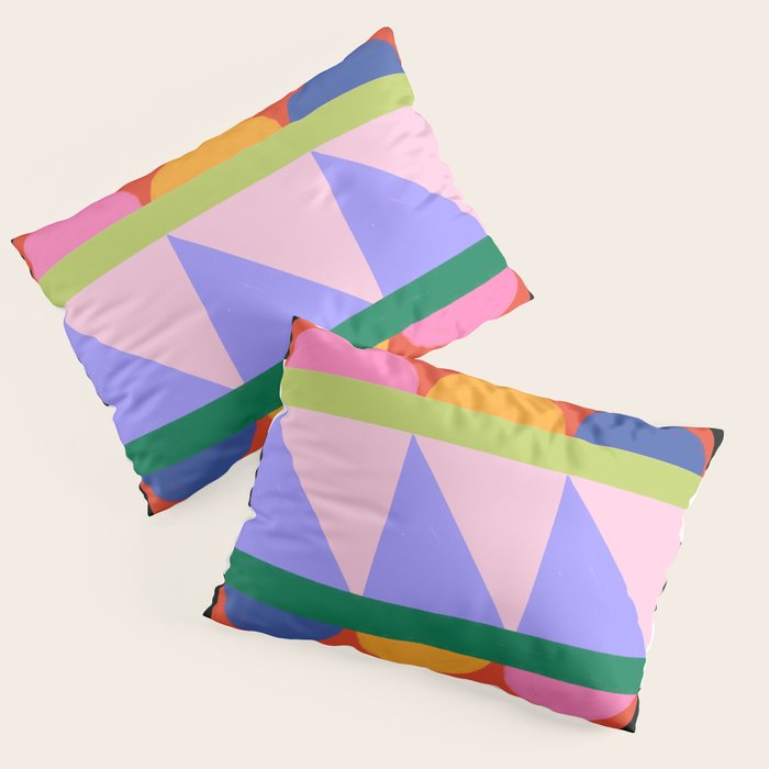 Folk Art Color Block  Pillow Sham Gallery Image 1