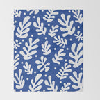 Henri Matisse - Leaves Pattern - Deep Blue Throw Blanket Gallery Image 2
