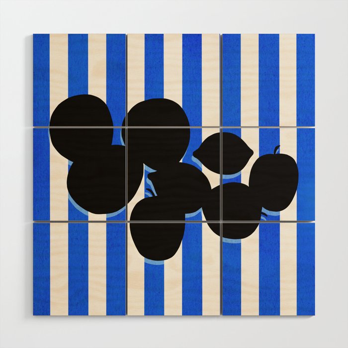 Still life - blue stripe Wood Wall Art Gallery Image 1