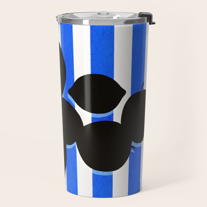 Still life - blue stripe Travel Mug Gallery Image 2