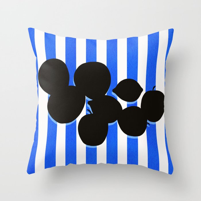 Still life - blue stripe Throw Pillow Gallery Image 6