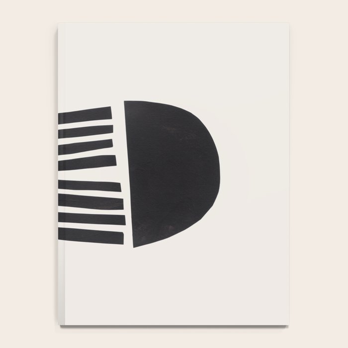 Black & White Minimalist Mid Century Paper collage Funky Black Ink Tribal Geometric by Ejaaz Haniff Notebook Gallery Image 4