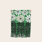 Mod Flower Garden - Black and White on Green Wall Hanging Gallery Image 1