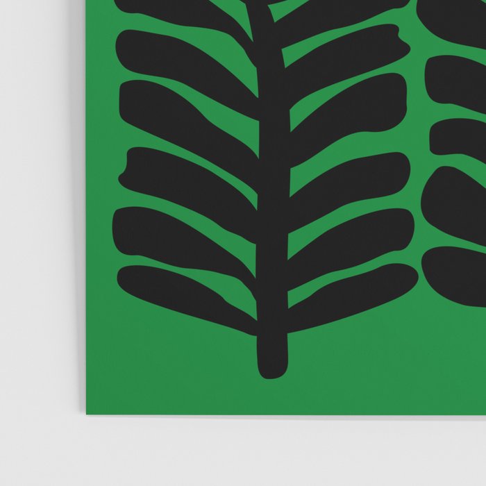 Mod Flower Garden - Black and White on Green Poster Gallery Image 3
