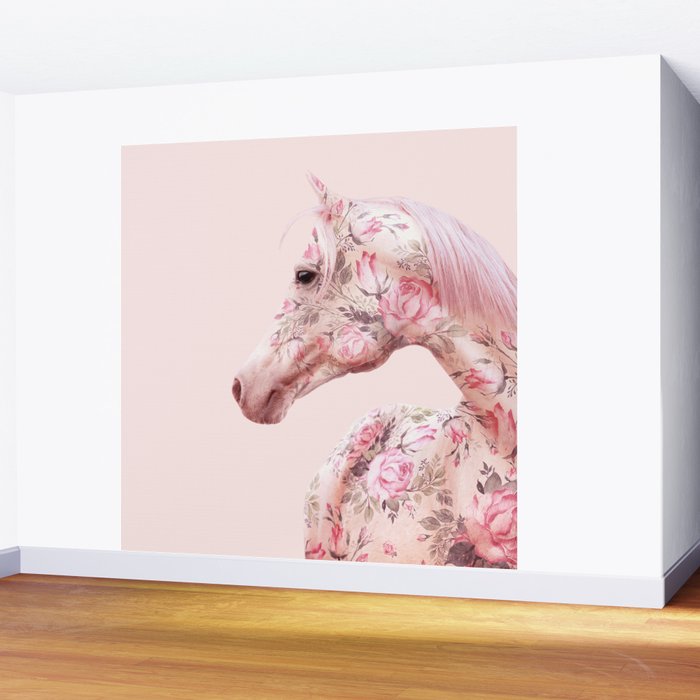 FLORAL HORSE Wall Mural Gallery Image 2