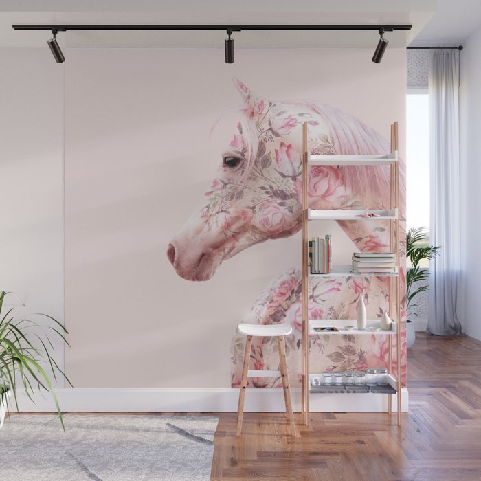 FLORAL HORSE Wall Mural Gallery Image 1