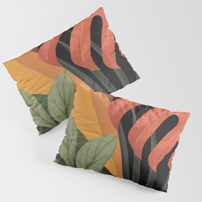 Abstract Art Tropical Leaves 109 Pillow Sham Gallery Image 3