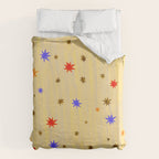 Celestial Star Twinkle in Golden Amber Watercolor Duvet Cover Gallery Image 6