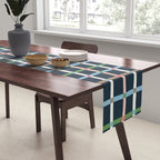 Windowpane Plaid Multicolor on Dark Blue Table Runner Gallery Image 2