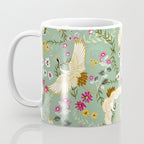 Chinoiserie Cranes on green birds vintage Coffee Mug Gallery Image 3