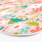 Dinosaurs + Unicorns in Pink + Teal Bath Mat Gallery Image 3