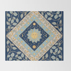 Sun Moon and Stars Celestial Blue Throw Blanket Gallery Image 2