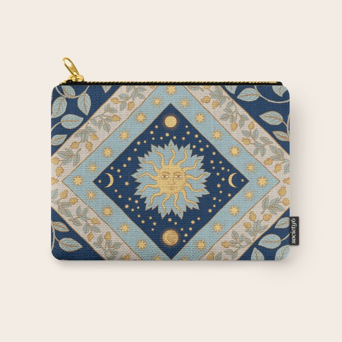 Sun Moon and Stars Celestial Blue Carry All Pouch Gallery Image 1