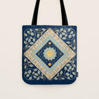 Sun Moon and Stars Celestial Blue Tote Bag Gallery Image 1
