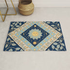 Sun Moon and Stars Celestial Blue Rug Gallery Image 1