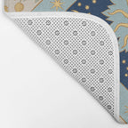 Sun Moon and Stars Celestial Blue Bath Mat Gallery Image 2