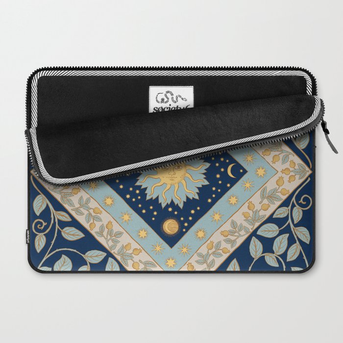 Sun Moon and Stars Celestial Blue Laptop Sleeve Gallery Image 2