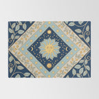 Sun Moon and Stars Celestial Blue Rug Gallery Image 2