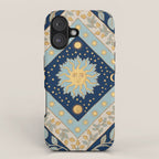 Sun Moon and Stars Celestial Blue iPhone Case Gallery Image 1