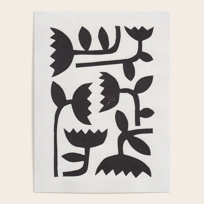 Linocut Tulips #3 Poster Gallery Image 4