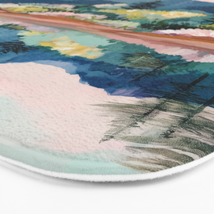 Pastel Lake Reflections Bath Mat Gallery Image 3